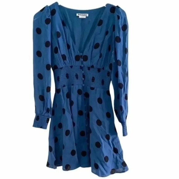 Reformation Alani Polka Dot Dress B1625 - Picture 7 of 8